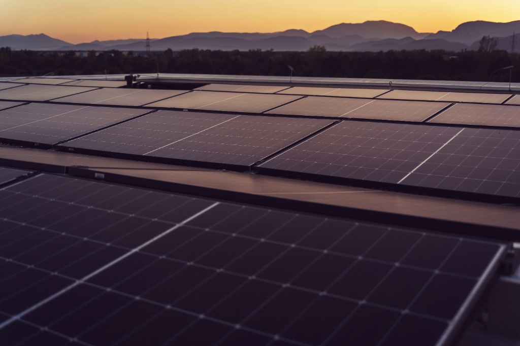 Industrial Solar Farm Background